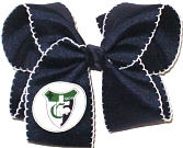 Large Catholic of Point Coupee (New Roads) Navy with White Moonstitch and Navy Knot Bow